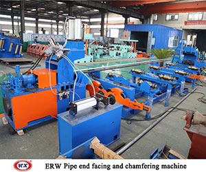 Pipe end facing and chamfering machine