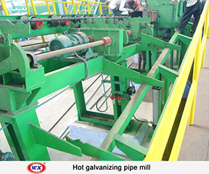 Hot dip galvanizing pipe mill